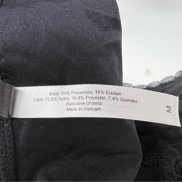 Adore Me Solid Black Stretch Floral Lace T-Back Front Closure Bra 36C - Picture 10 of 10